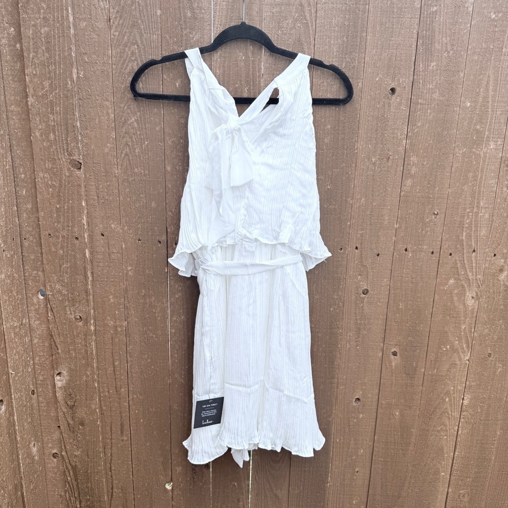 Lulus White Pleated Halter Dress Size Small NWT - Picture 3 of 8